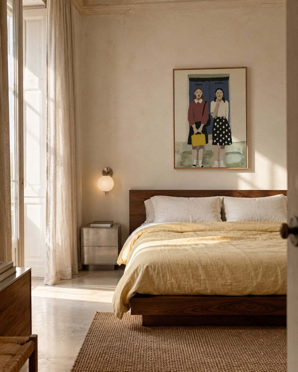 Blue Door Duo - Framed canvas in an interior
