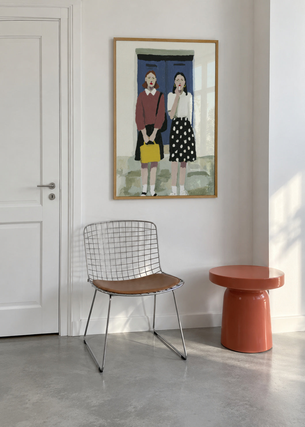 Blue Door Duo - Framed poster in an interior
