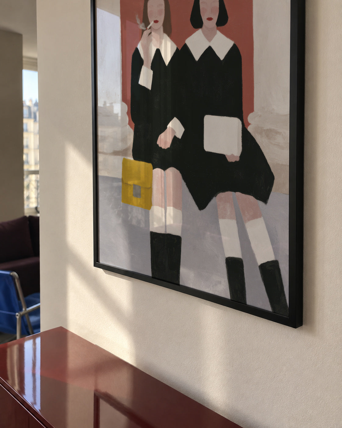 Bench Conversations - Framed poster in an interior