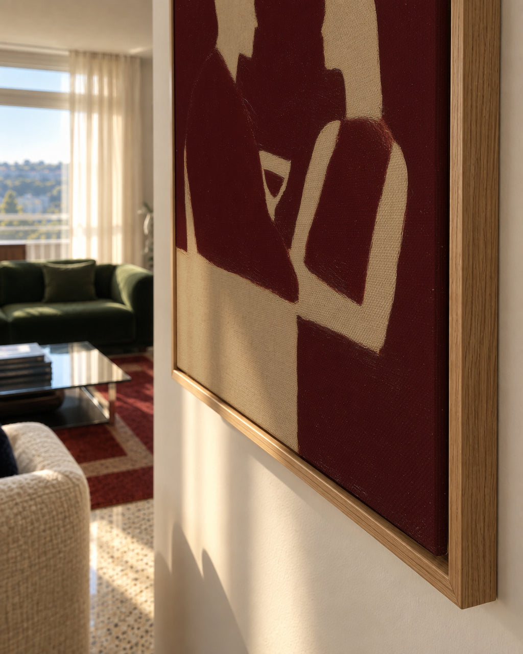 Dinner Silhouette - Framed canvas detail