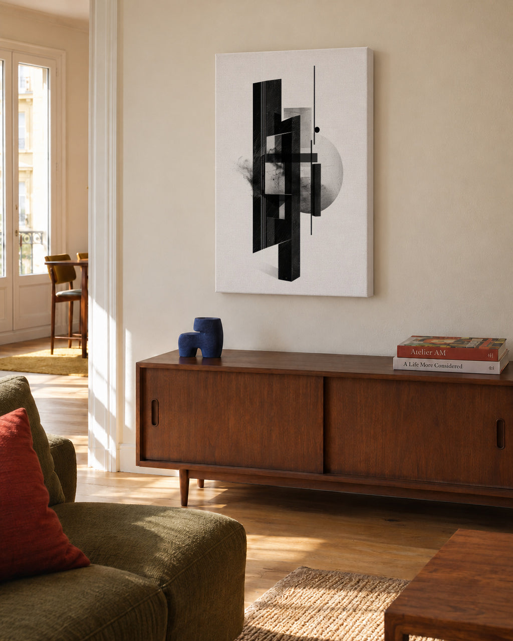 Monolith Structure I - Unframed canvas in an interior