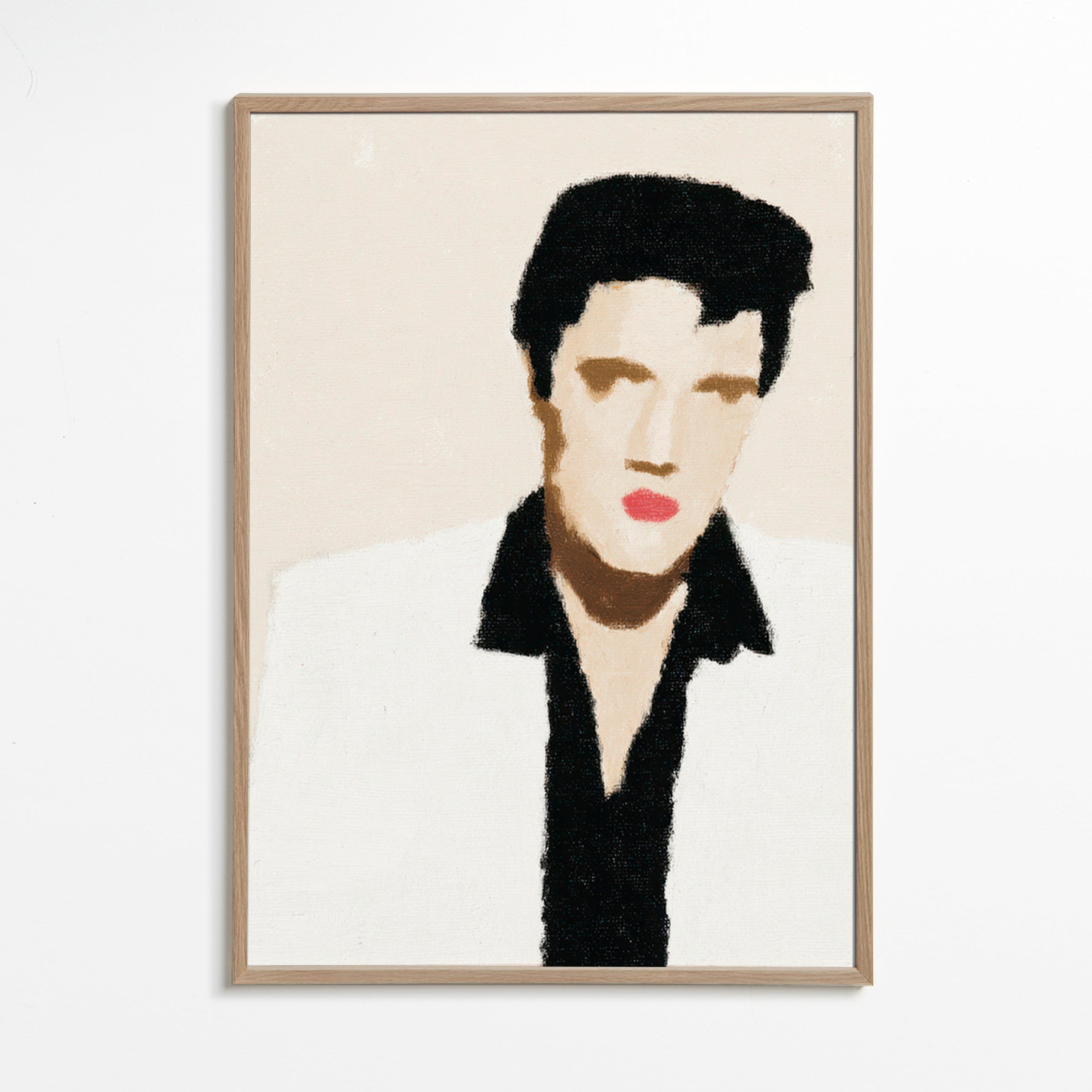 Ilustración retrato minimalista con gesto icónico – Oak Frame