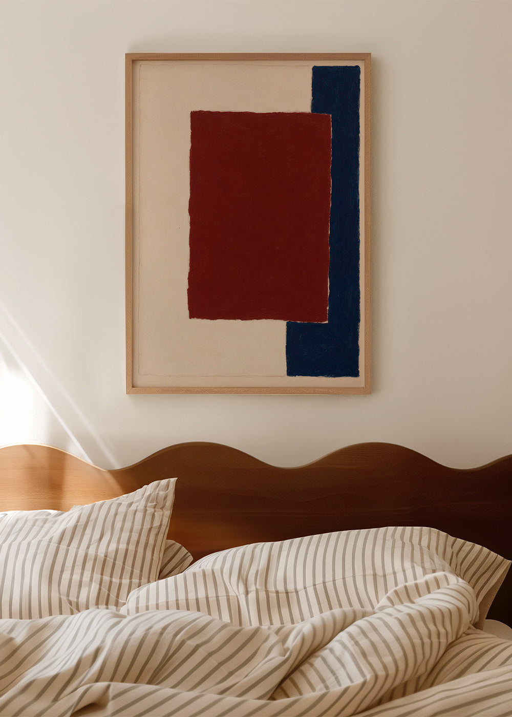 Cuadro abstracto con rectángulo borgoña – Product3