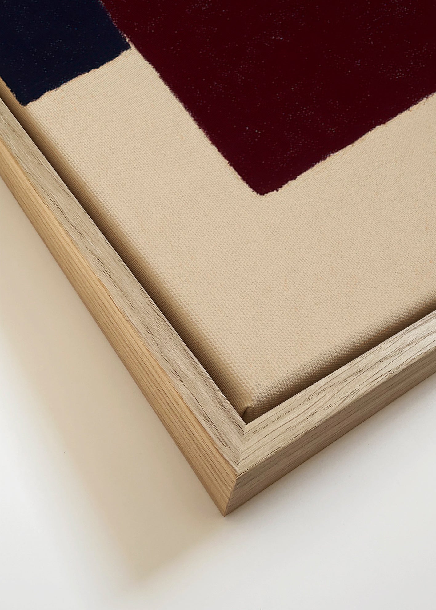 Cuadro abstracto borgoña vertical – Canvas detail