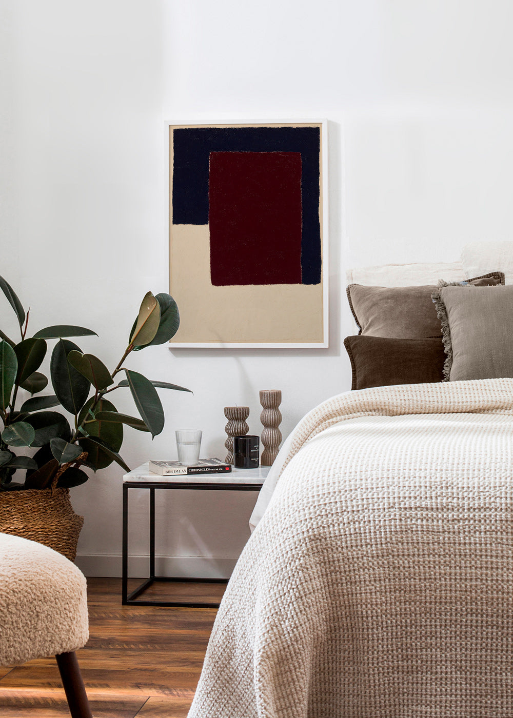 Cuadro abstracto borgoña vertical – Product1