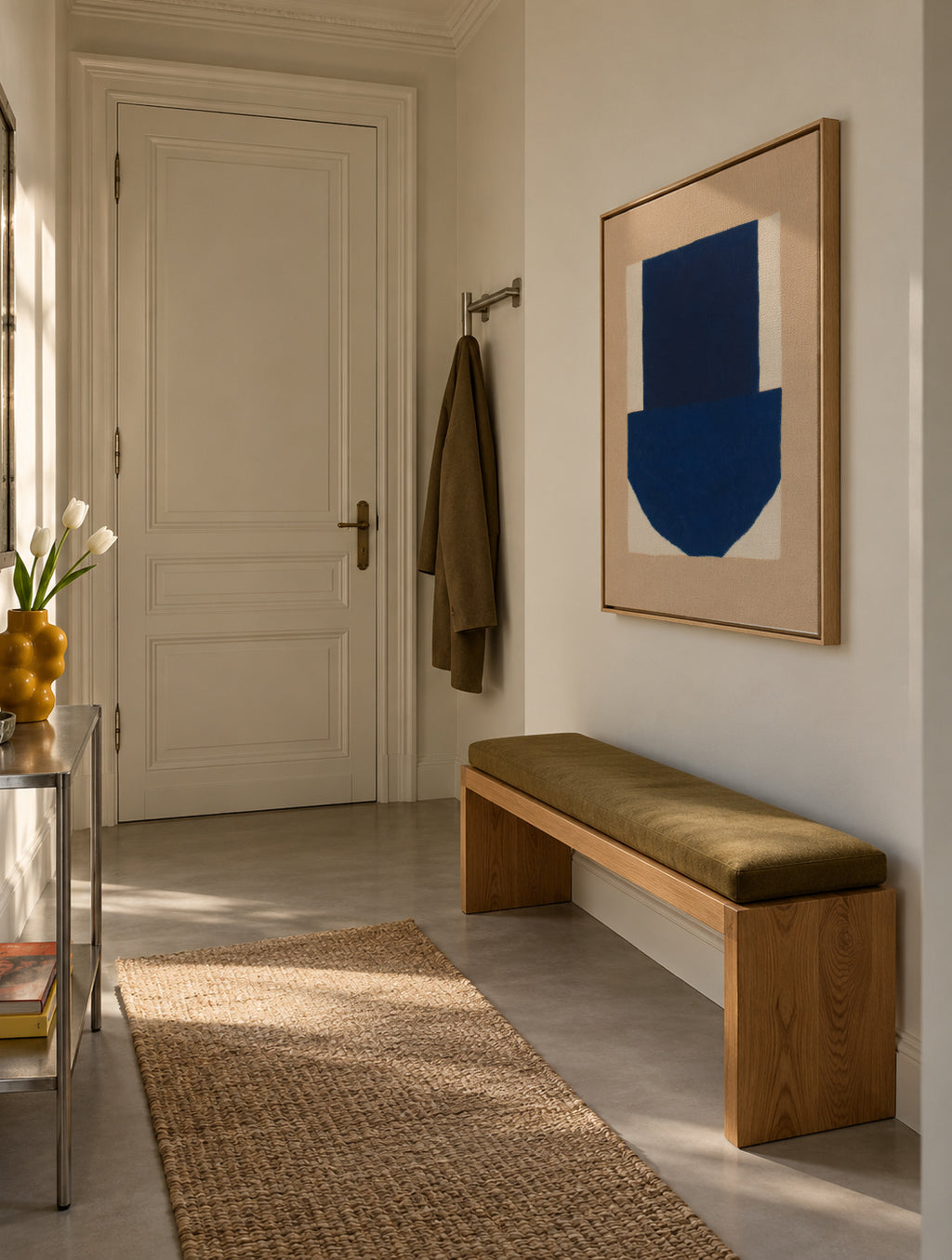 Navy Totem - Framed canvas in an interior