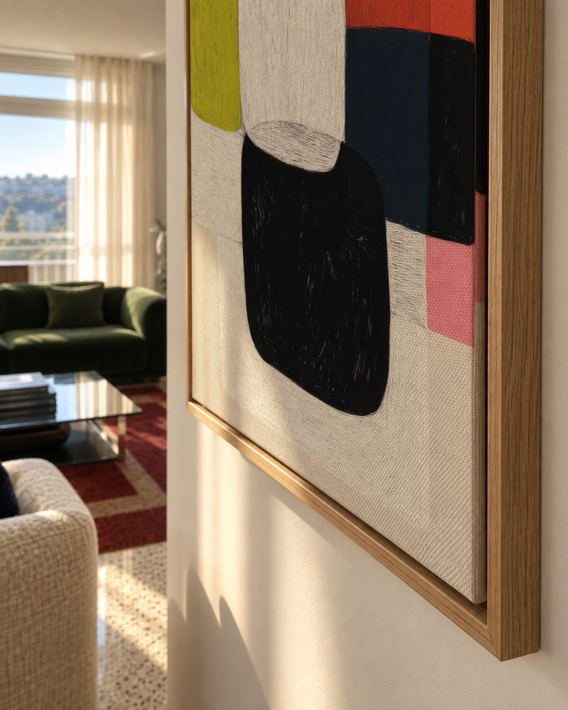 Crimson Fusion - Framed canvas detail
