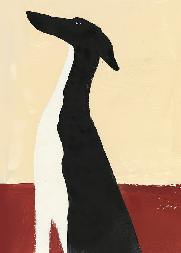 Cuadro galgo elegante en composición minimal