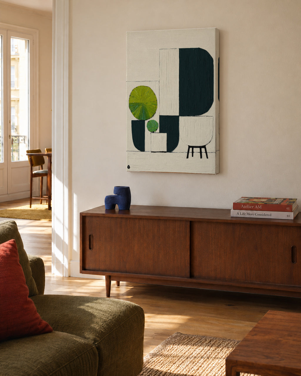 The Abstract Garden - Unframed canvas in an interior