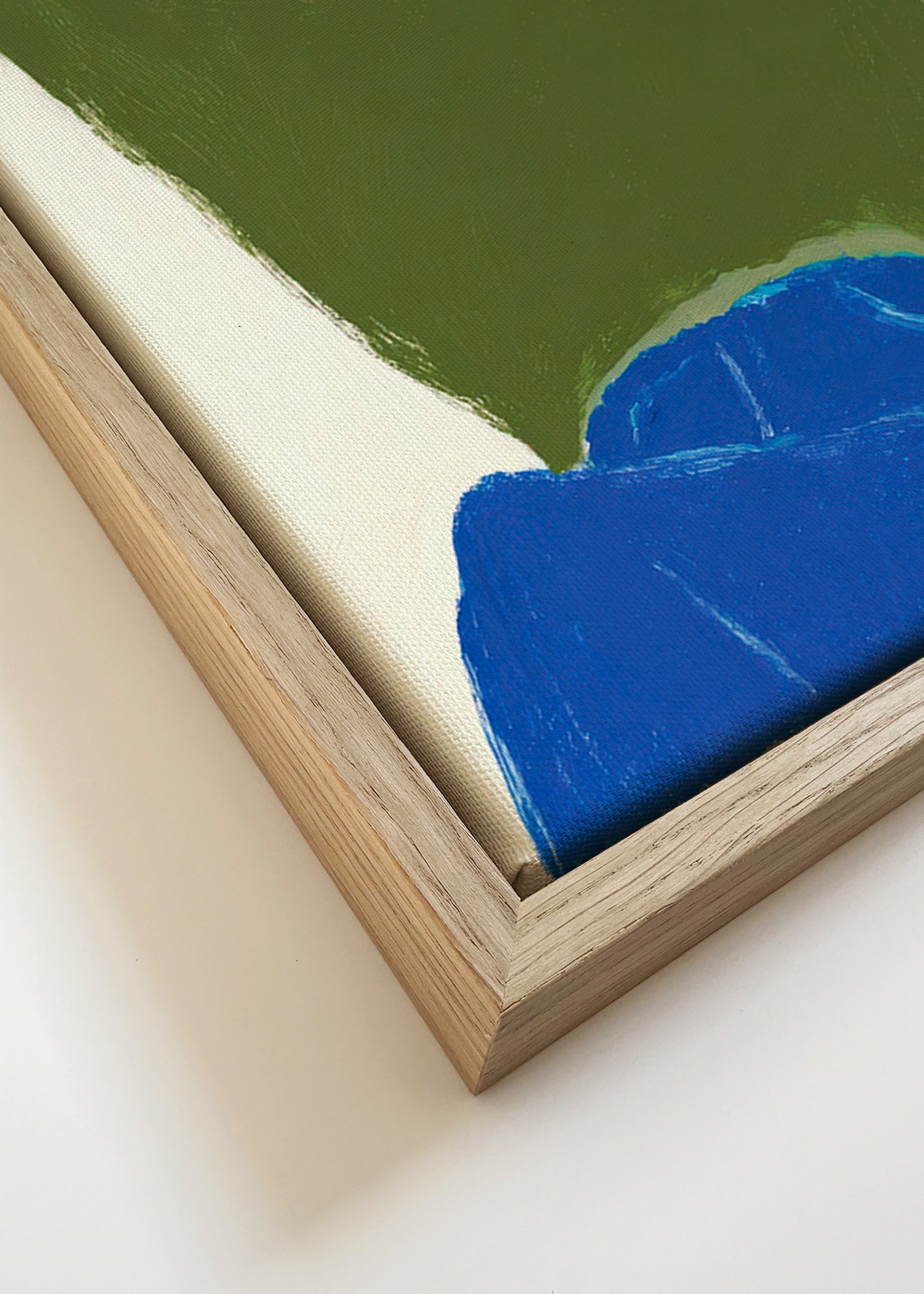 Ilustración reclinada con suéter verde – Canvas detail