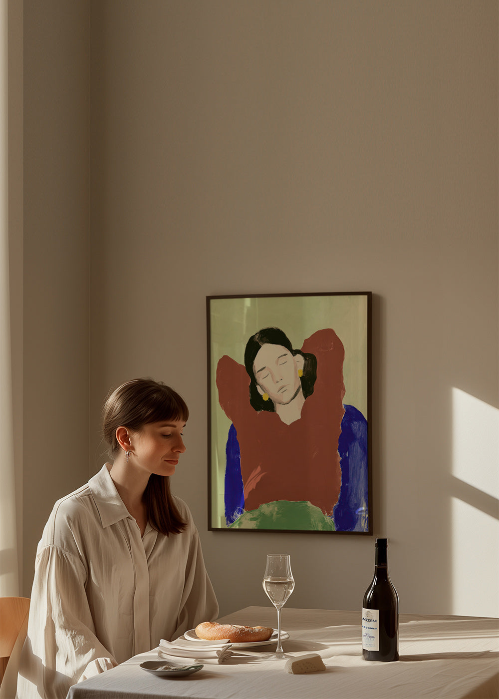 Ilustración de figura reclinada y gesto sereno – Product3