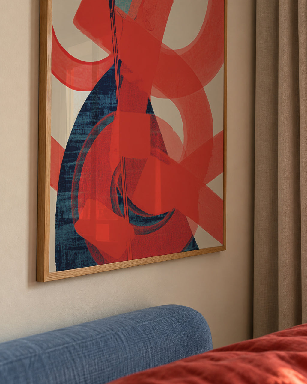 Red Swirl Energy - Framed poster detail