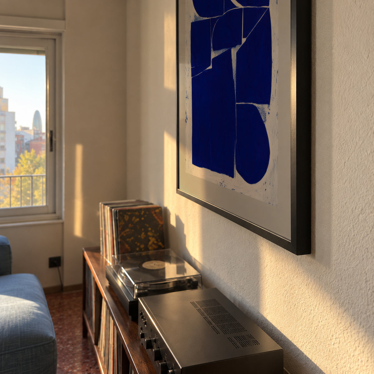 Indigo Mosaic I - Framed poster detail