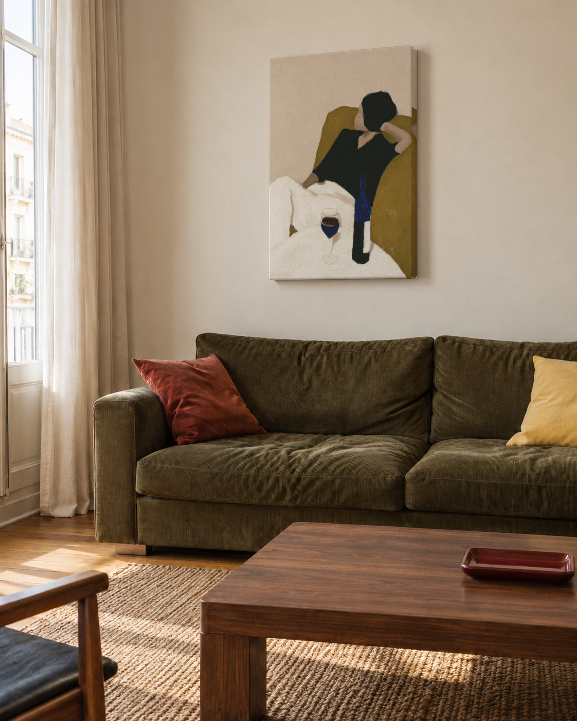 Afternoon Wine - Unframed canvas in an interior
