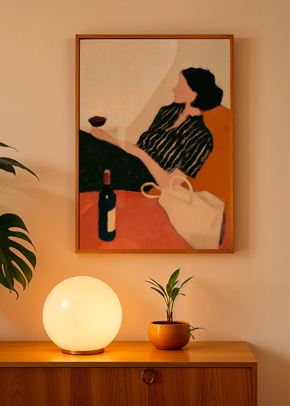 Cuadro de cocina con mujer y copa – Product2