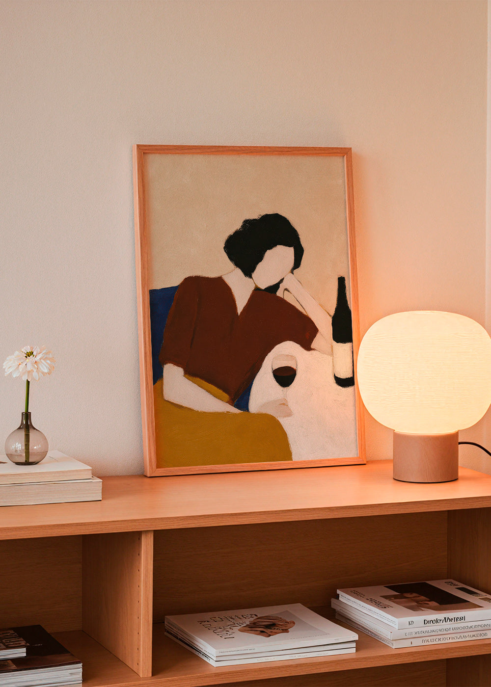 Cuadro de cocina con figura y copa de vino – Product2