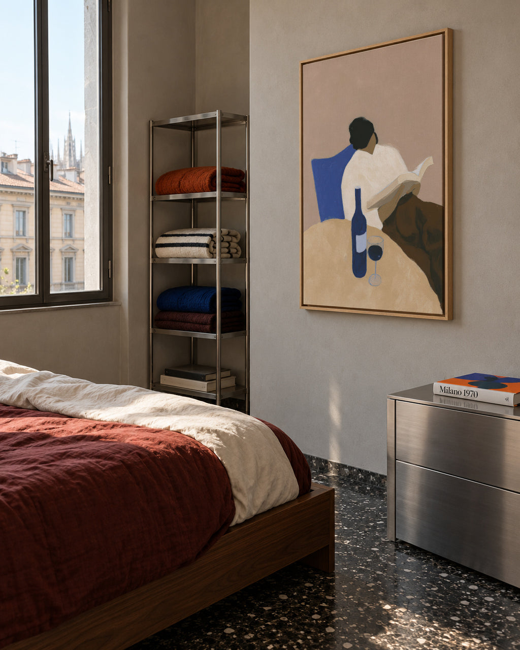 The Reader - Framed canvas in an interior