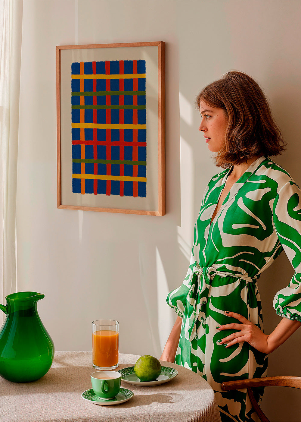 Cuadro geométrico rejilla cromática vertical – Product1