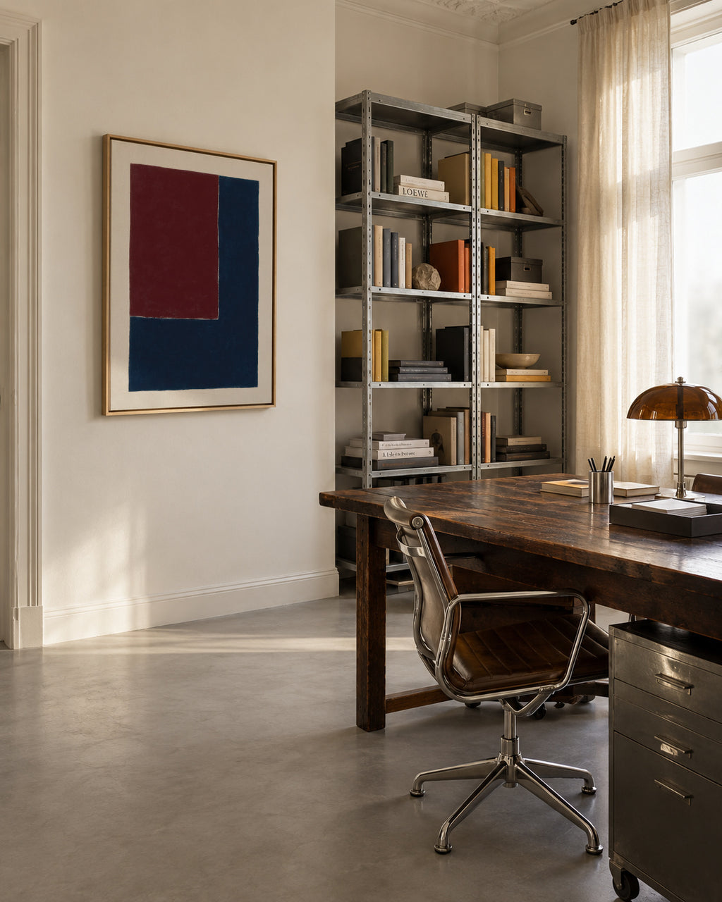 Divided Deep - Framed canvas in an interior