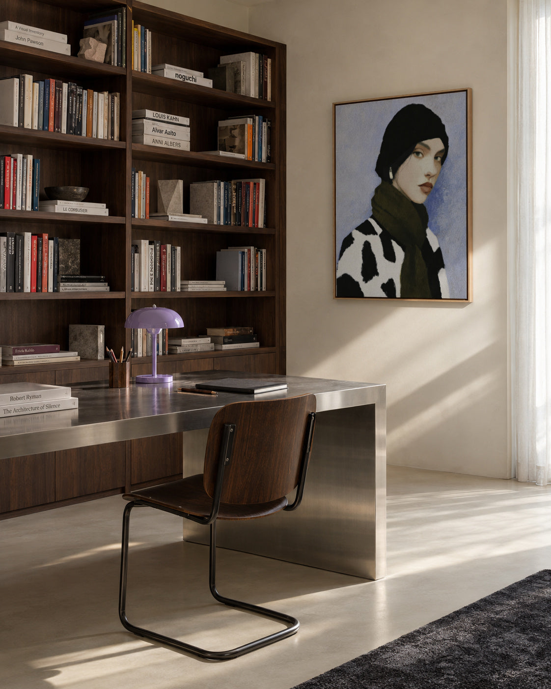 Cow Print Scarf - Framed canvas in an interior
