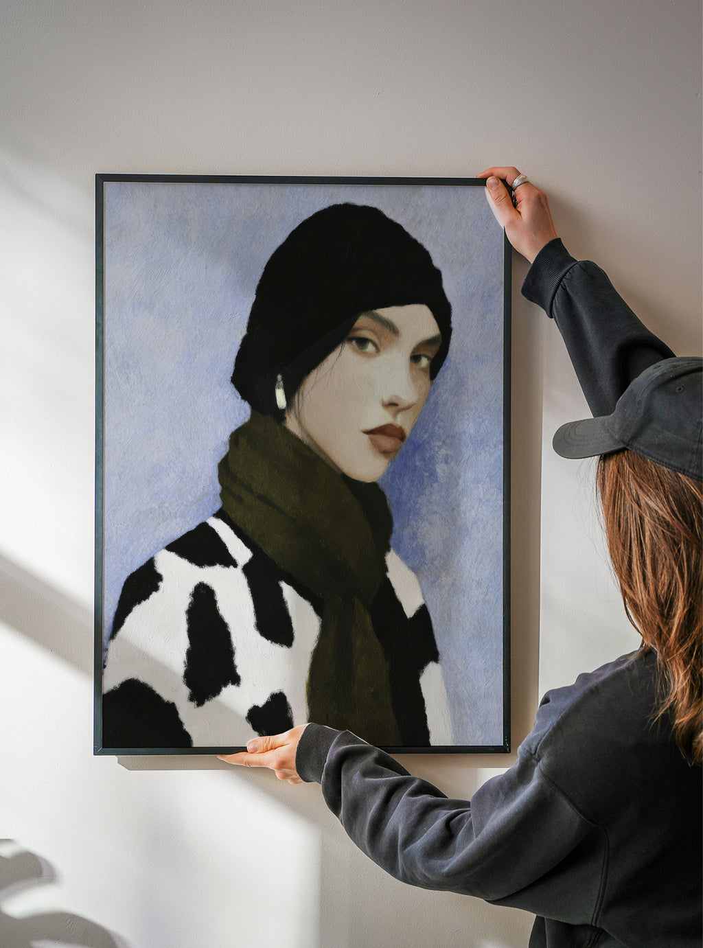 Cow Print Scarf - Framed poster detail