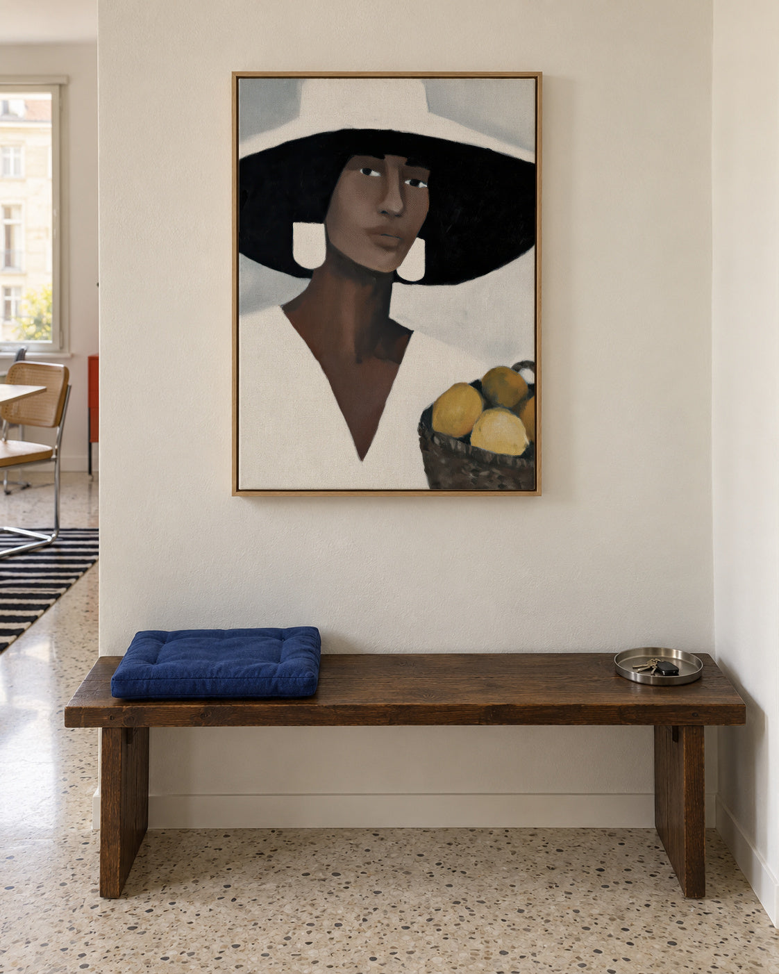 Wide Brim Hat - Framed canvas in an interior