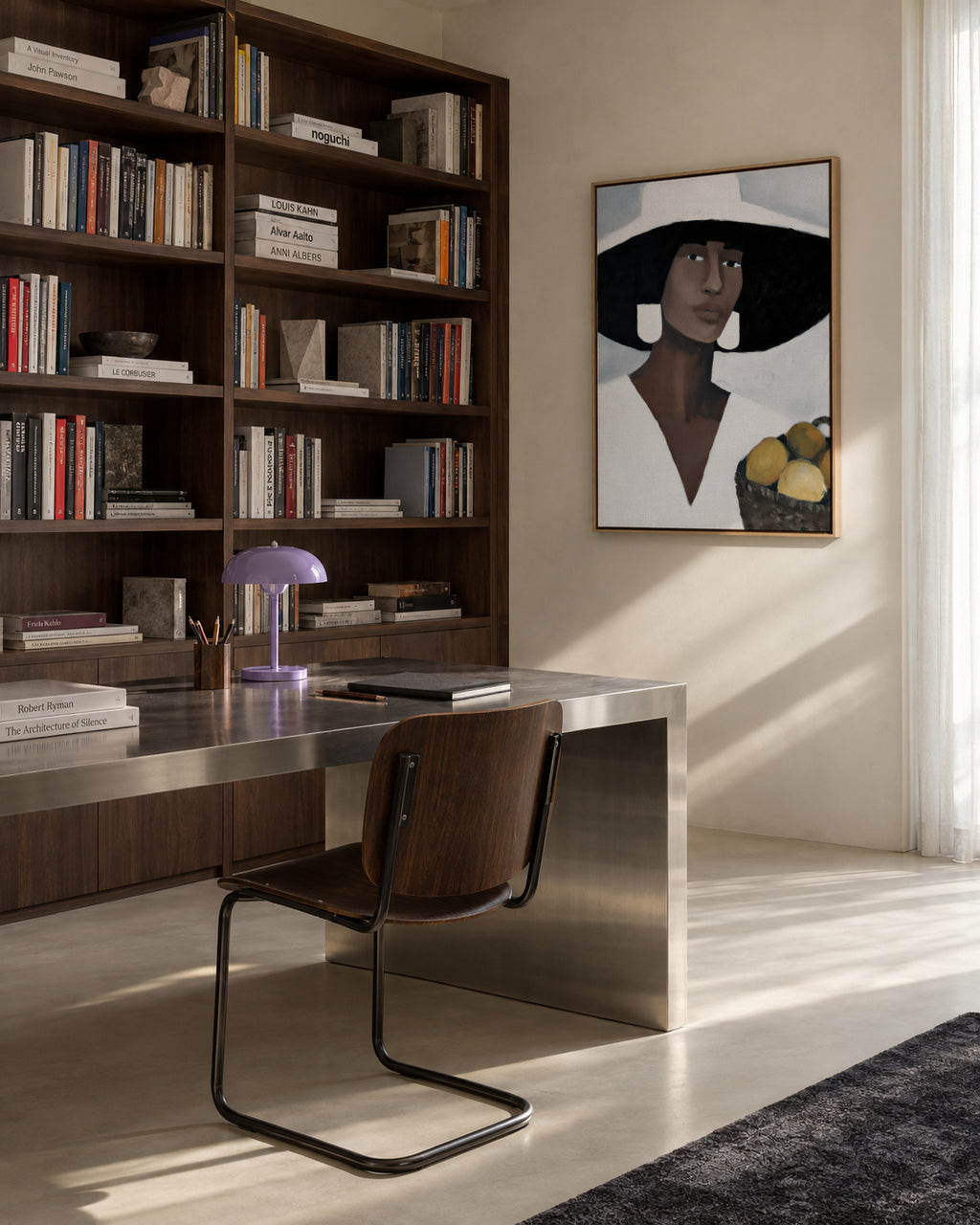 Wide Brim Hat - Framed canvas in an interior