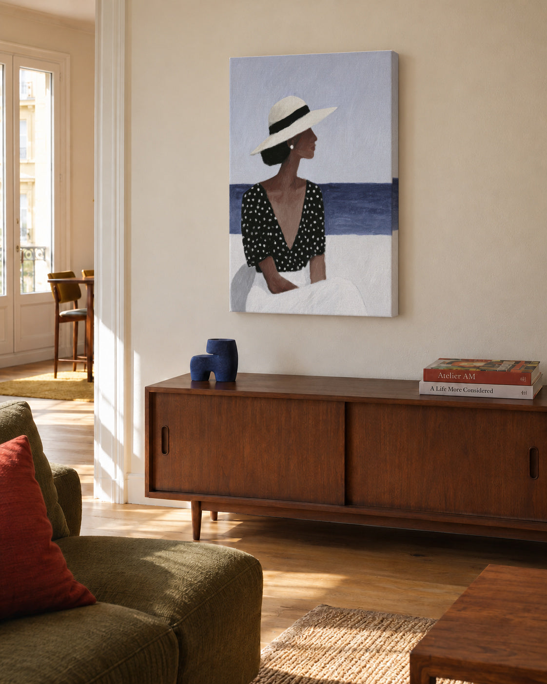 White Hat Horizon - Unframed canvas in an interior