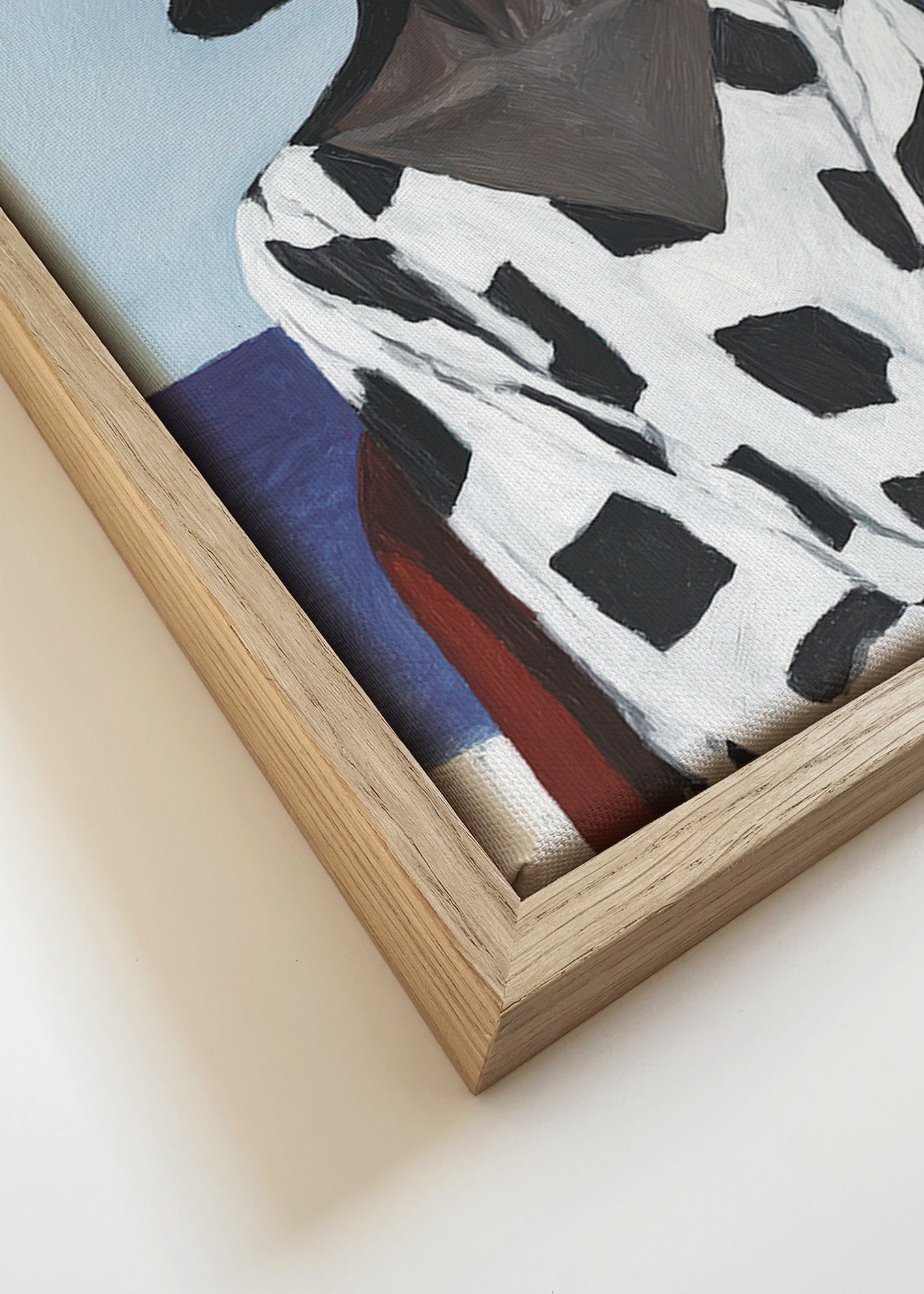 Cuadro retrato femenino con sombrero y mar – Canvas detail