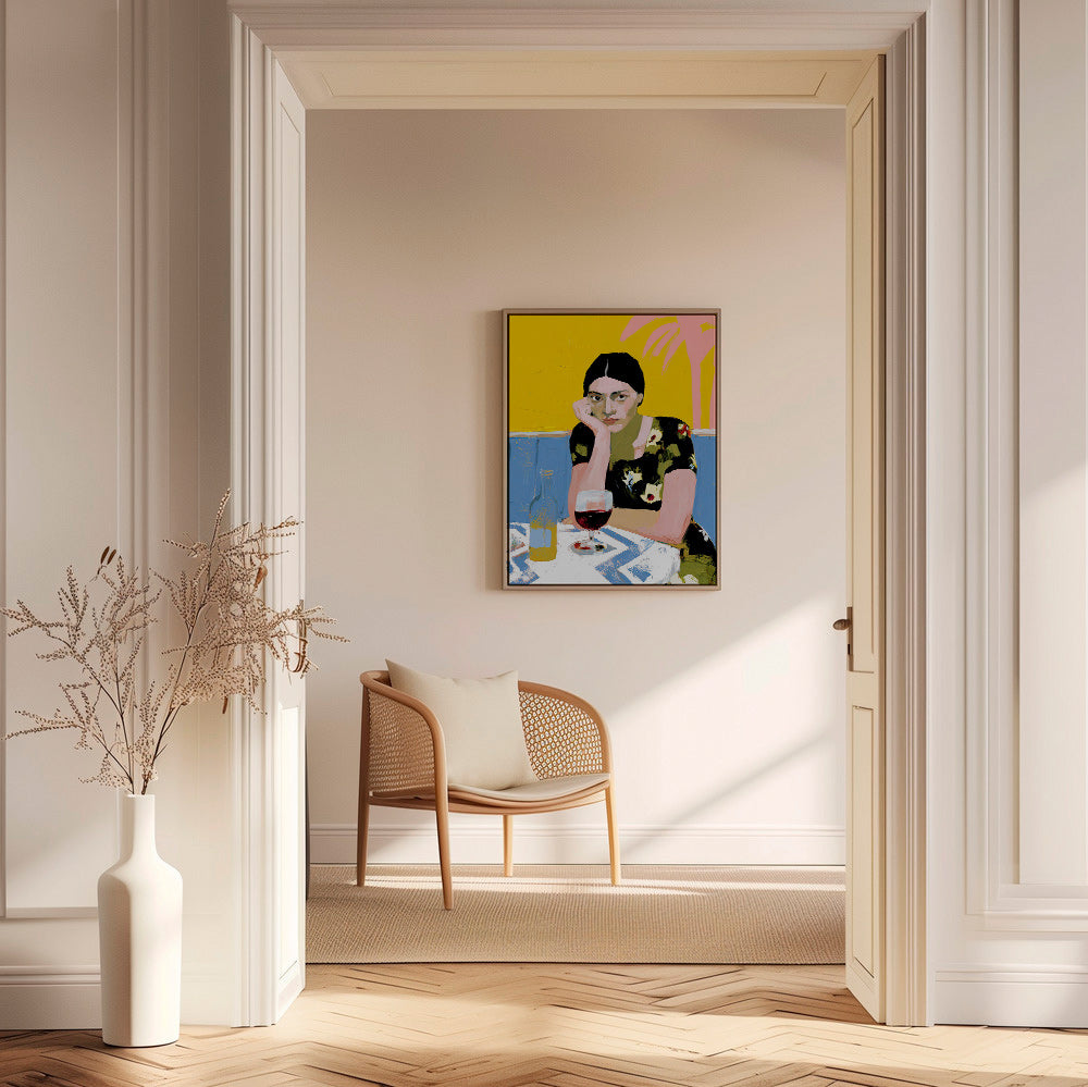 Cuadro de cocina: mujer con cóctel en mesa – Canvas2