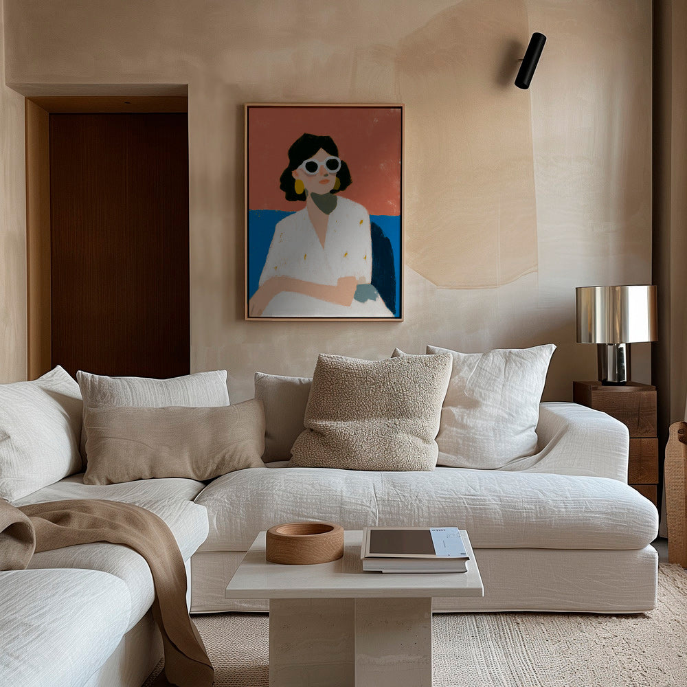 Ilustración femenina con gafas blancas – Canvas1