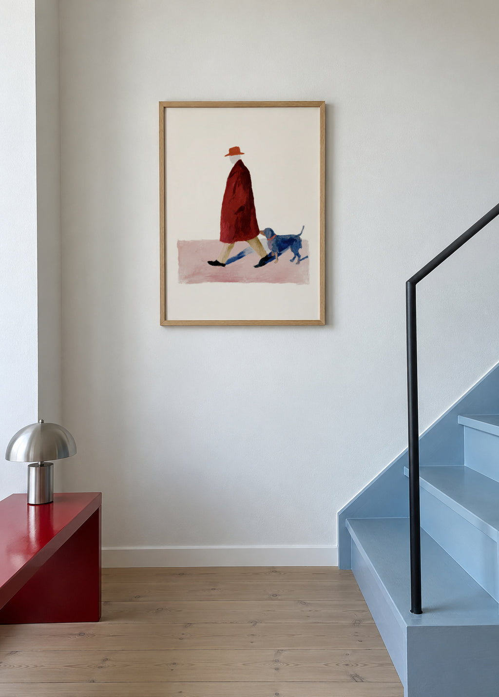 Red Coat Walk - Framed poster in an interior