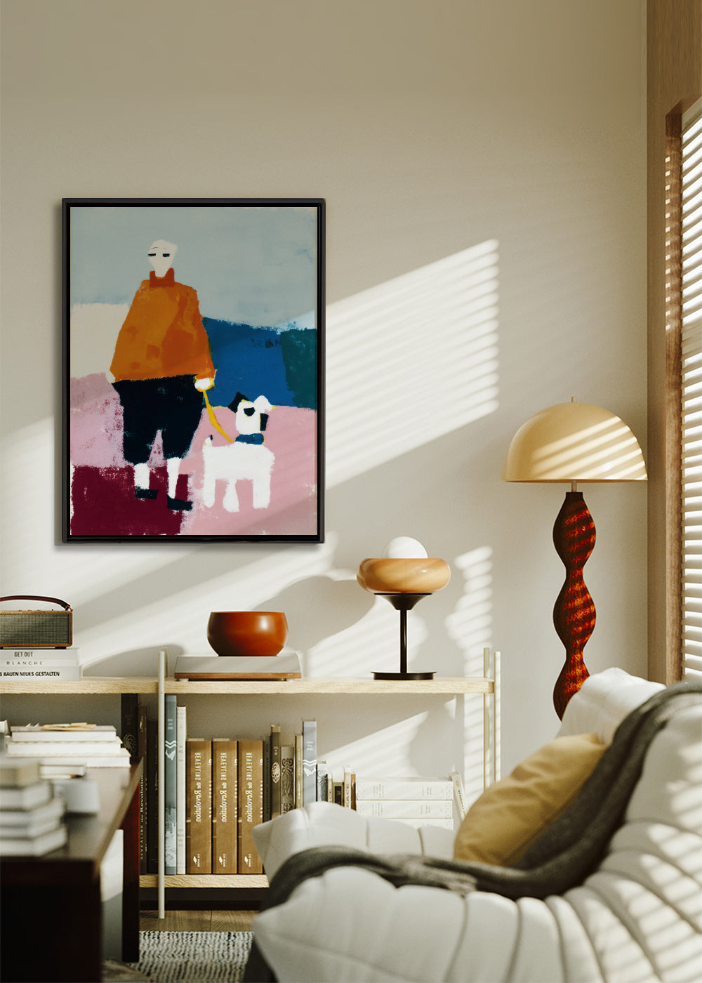 Morning Walk - Framed canvas in an interior