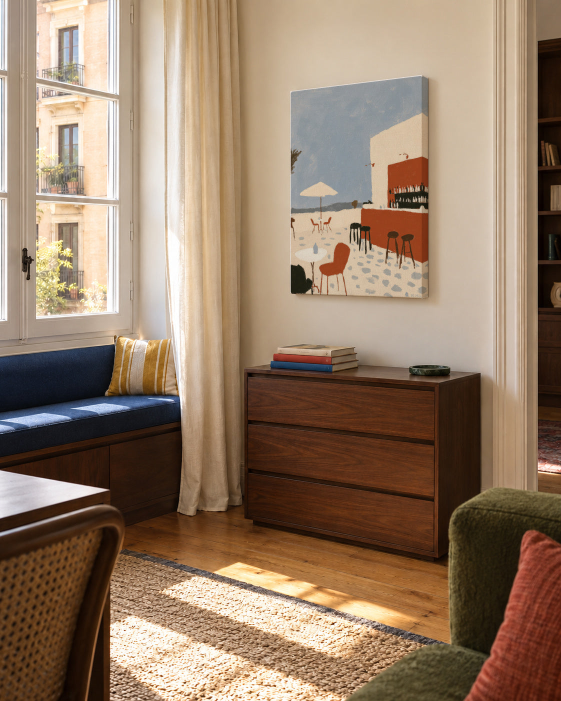 Seaside Terrace - Unframed canvas in an interior