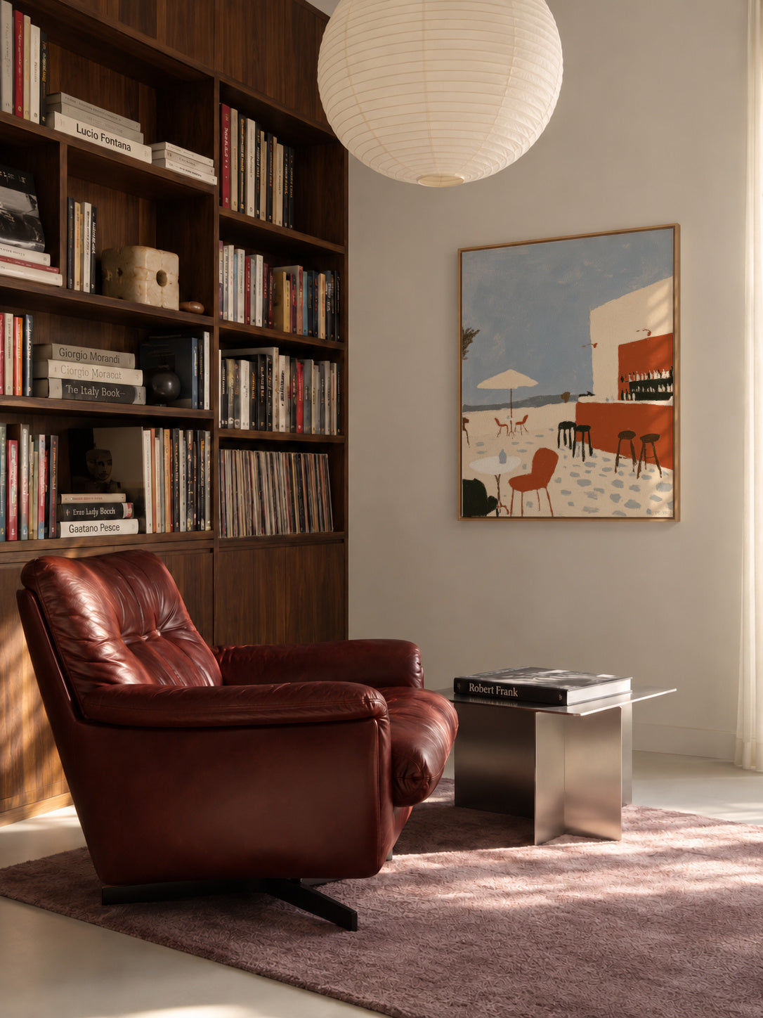 Seaside Terrace - Framed canvas in an interior