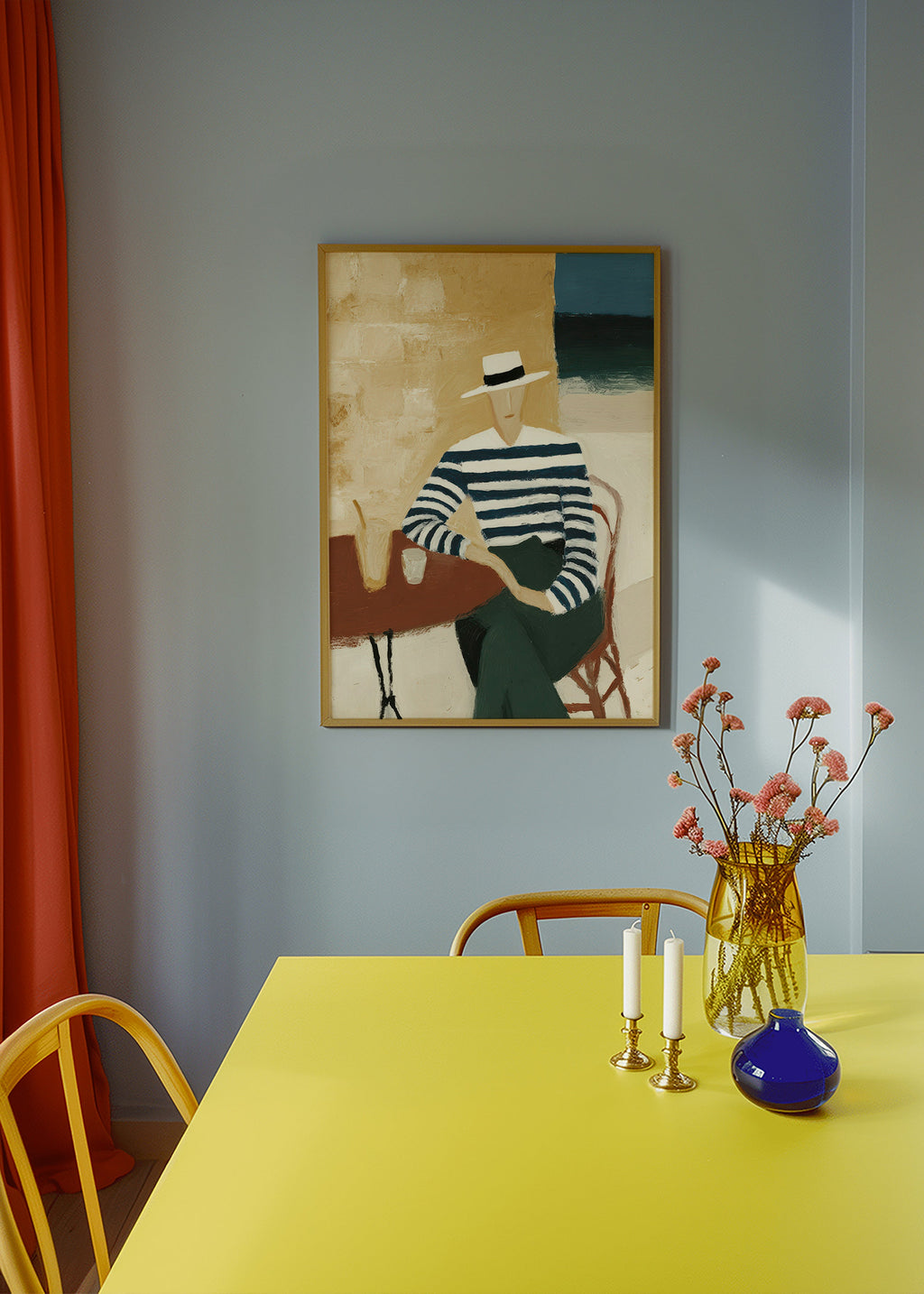 Cuadro de cocina con figura a rayas junto al mar – Product1