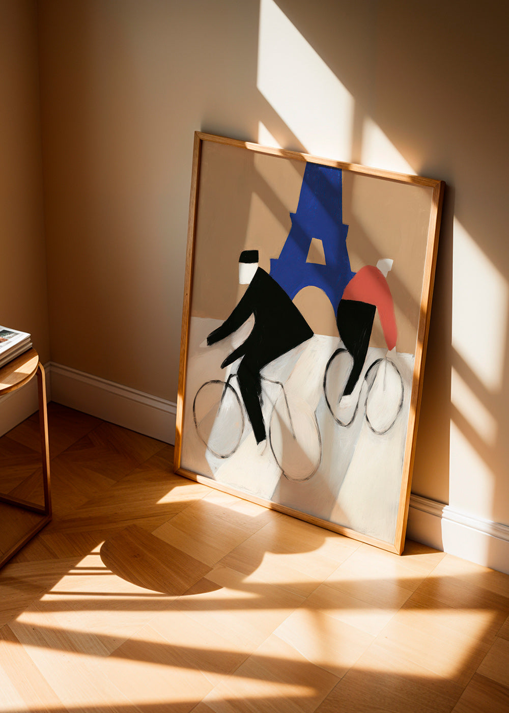 Cuadro de ciudades con ciclistas y Torre Eiffel – Product2