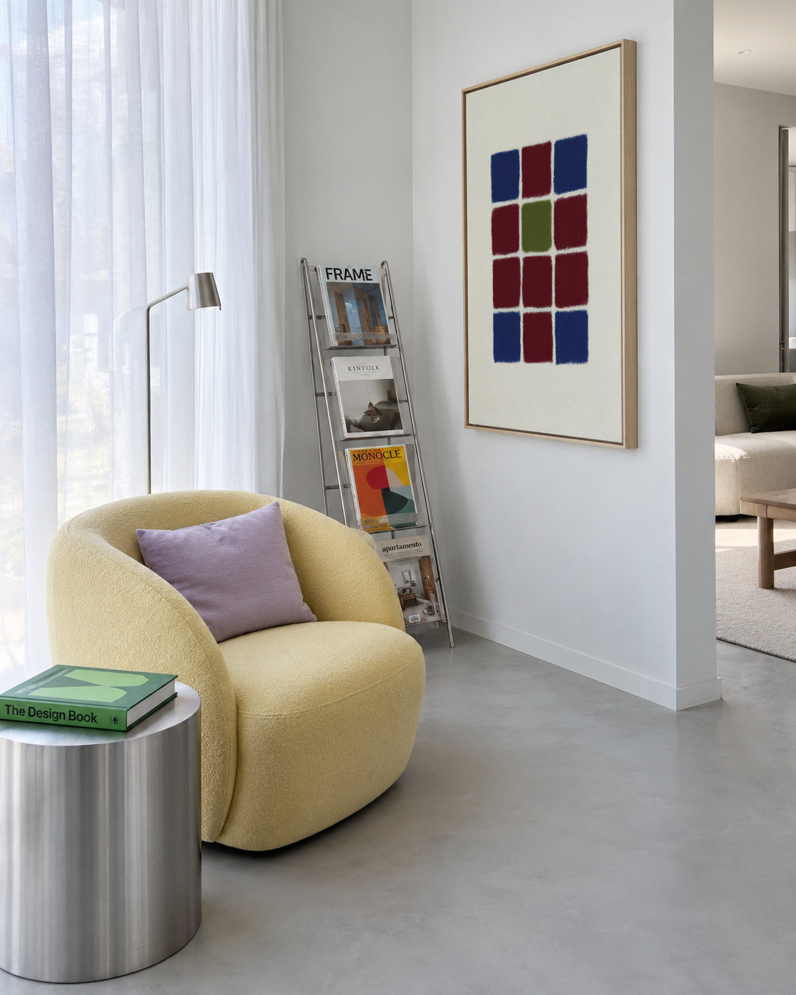 Mosaic Grid - Framed canvas in an interior