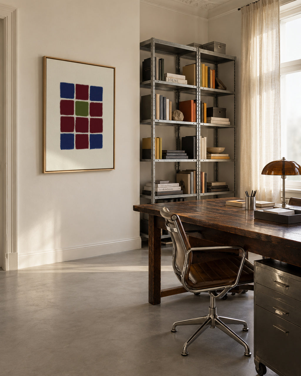 Mosaic Grid - Framed canvas in an interior