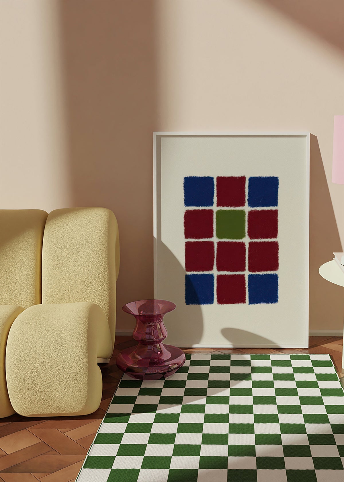 Cuadro geométrico rejilla de cuadrados texturizados – Product1