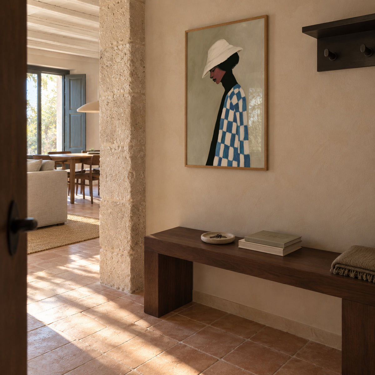 Checkerboard Wrap - Framed poster in an interior