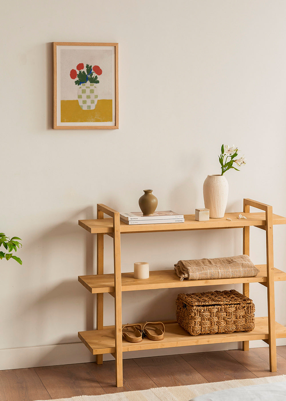 Lámina botánica: jarrón a cuadros con amapolas – Product1