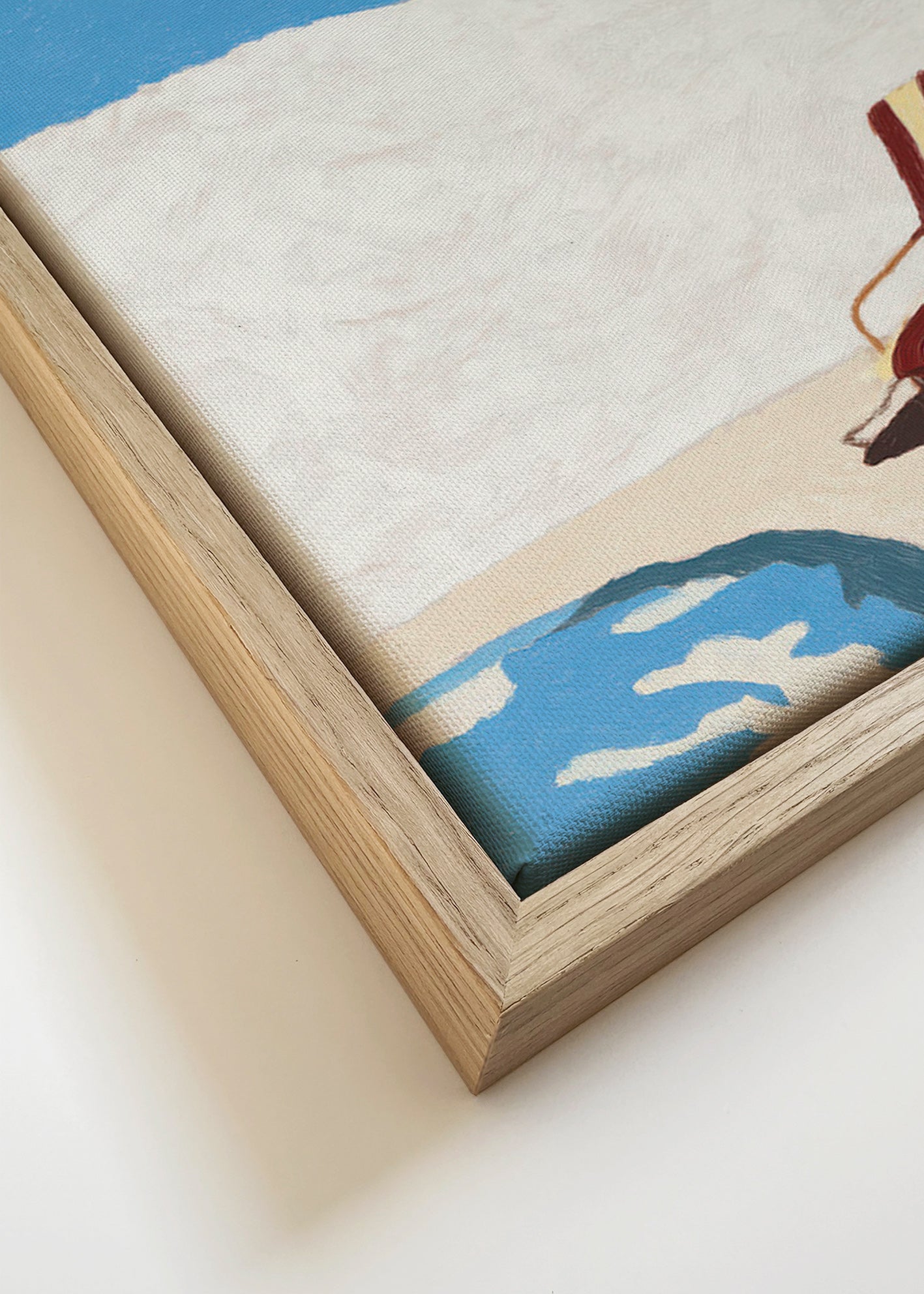 Cuadro de paisaje con tumbona y palmera – Canvas detail