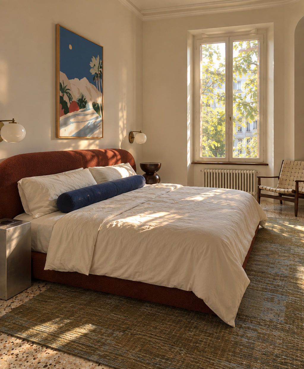 Palm Shadows - Framed canvas in an interior