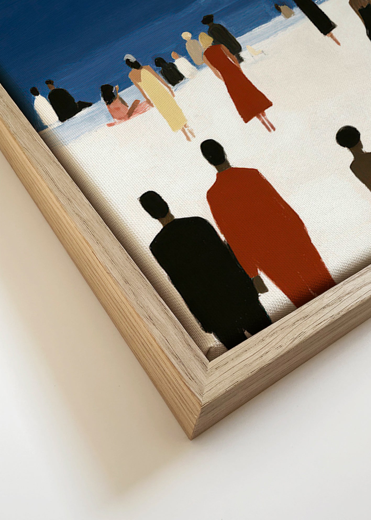 Cuadro de paisaje costero con figuras elegantes – Canvas detail