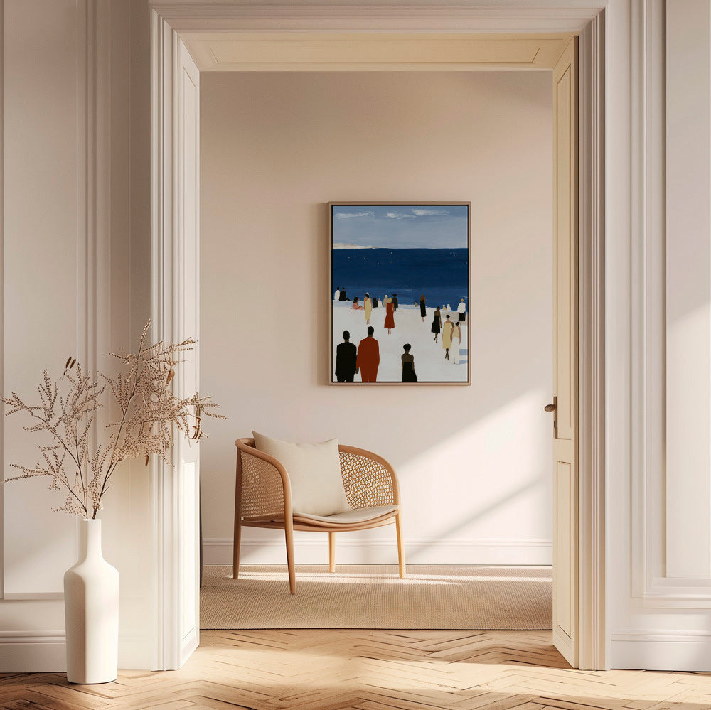 Cuadro de paisaje costero con figuras elegantes – Canvas2