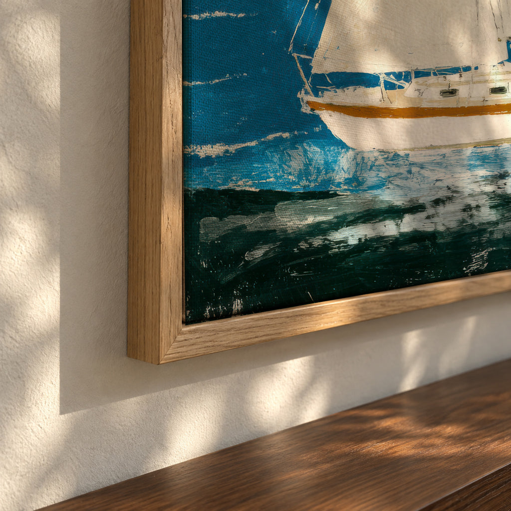 Sail in Color - Framed canvas detail