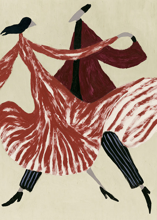 Abstract artwork of dancing figures