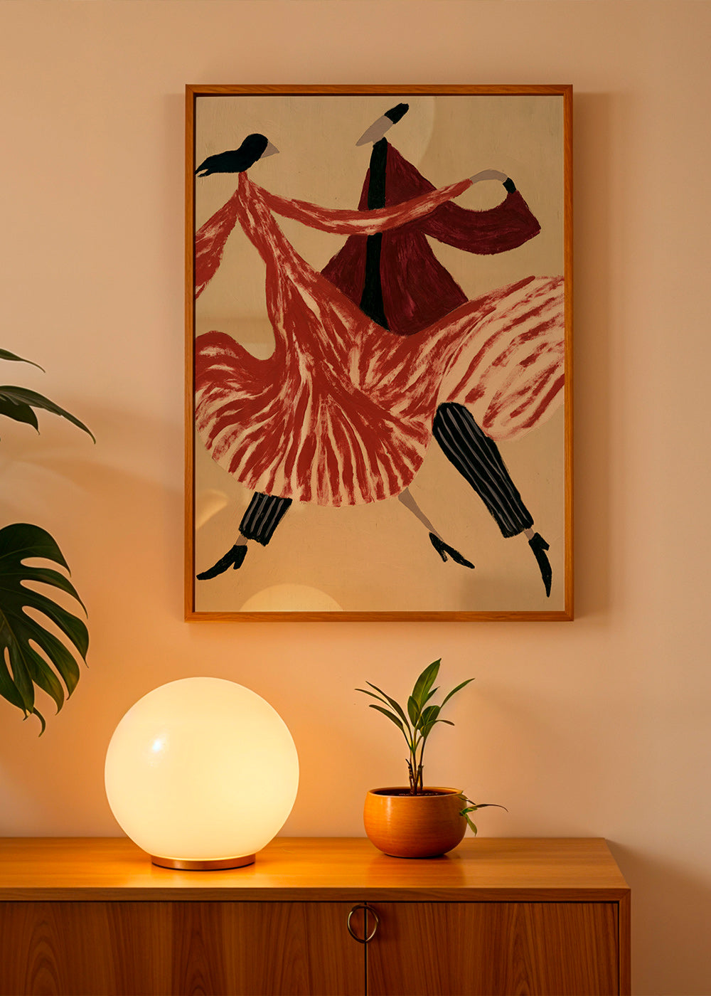 Abstract artwork of dancing figures