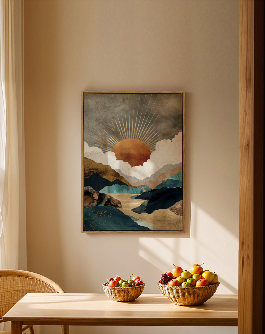 Golden Horizon - Framed canvas in an interior